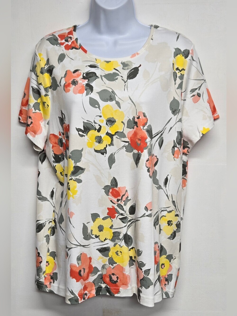 Croft & Barrow New Classic Tee XXL Ultra Soft Floral Short Sleeve 100% Cotton